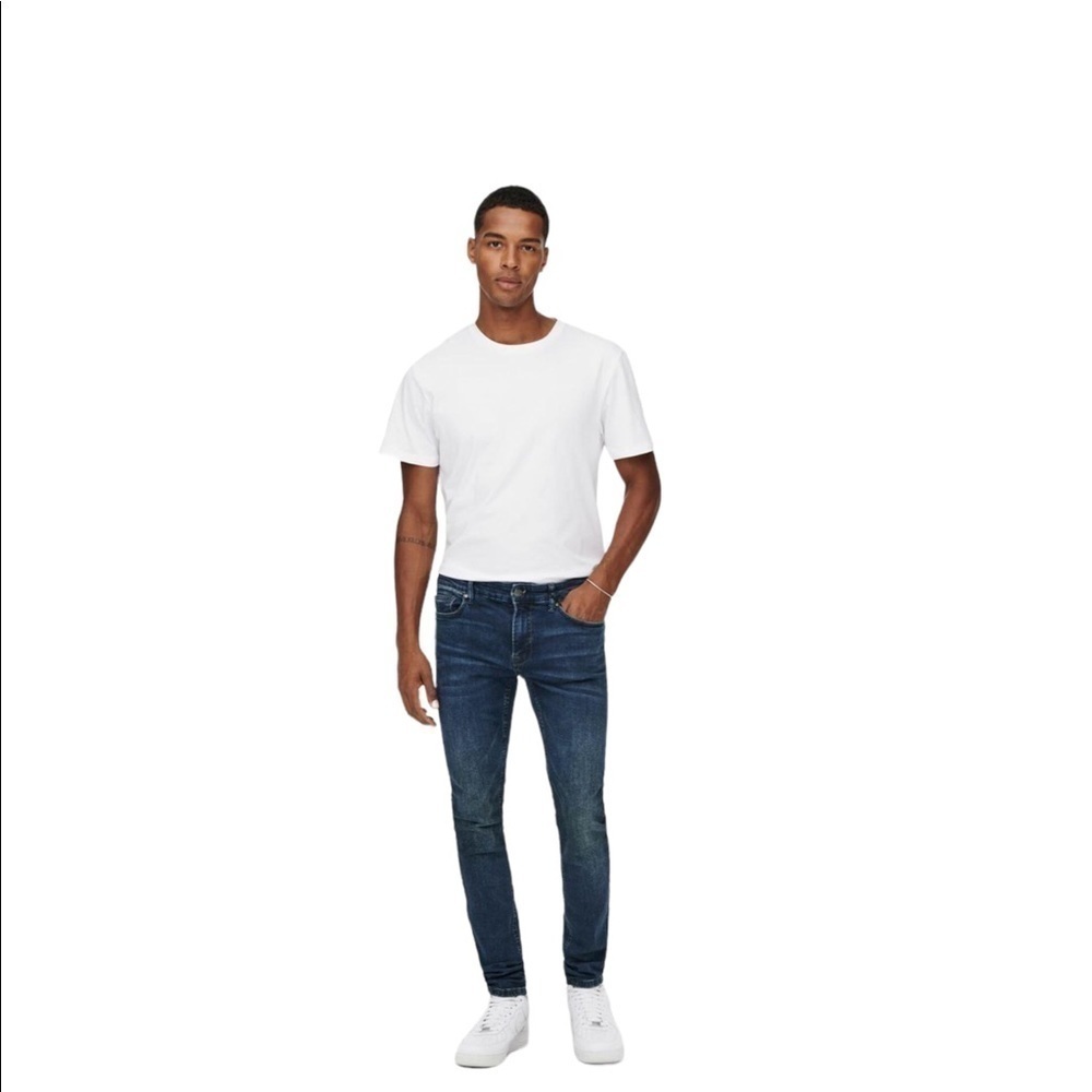 #020‎ ONLY& SONS Onswarp Blue Skinny Fit Jeans